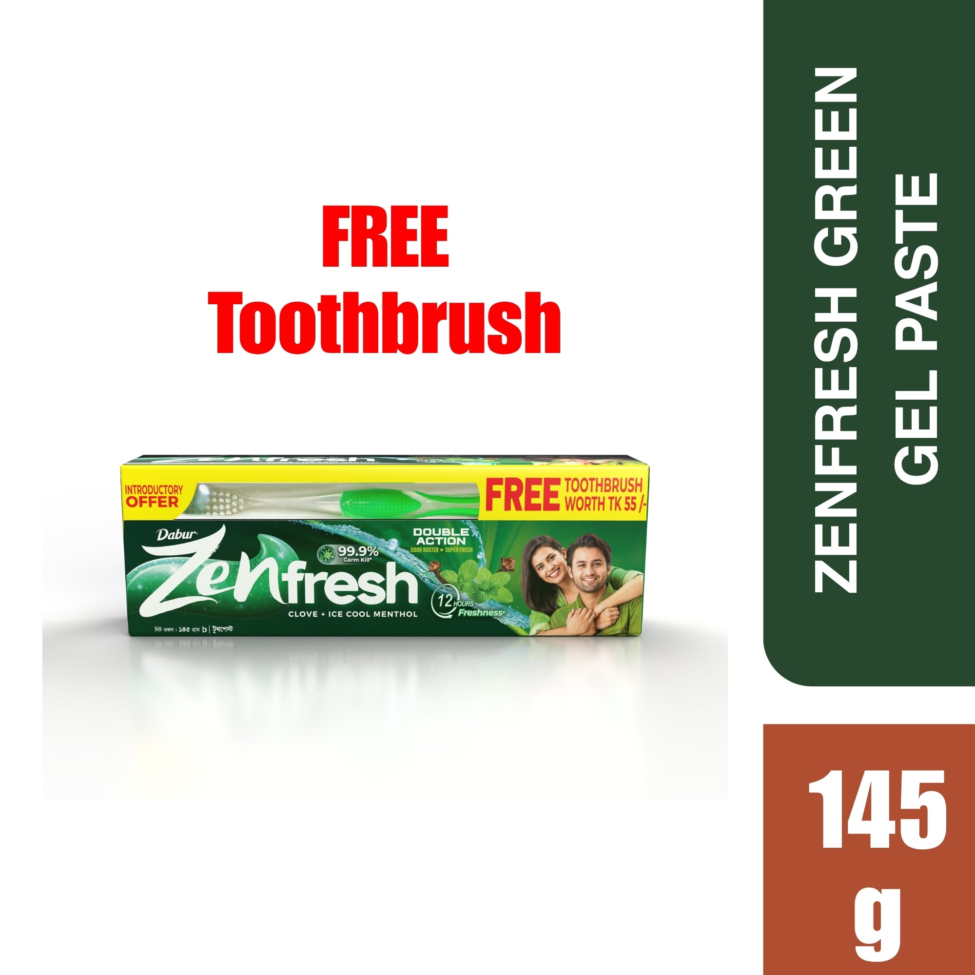 Zenfresh Green Gel Paste 145g ( FREE Toothbrush )