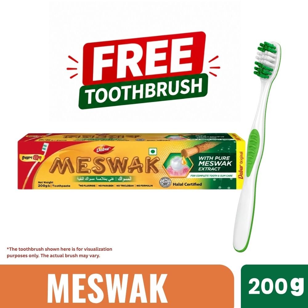 Dabur Meswak Toothpaste 190g – Free Toothbrush Included | Natural Oral Care - Dabur Shop BD