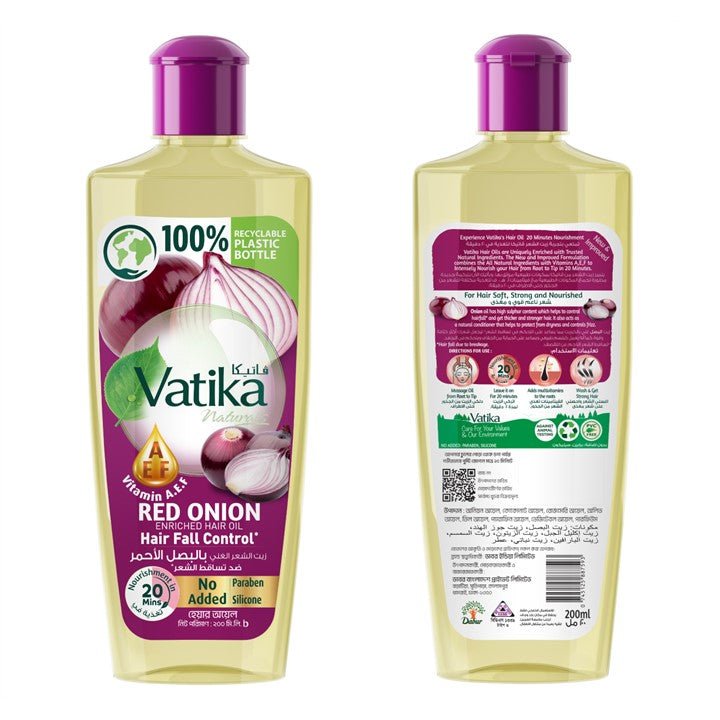 Vatika Naturals Red Onion Enriched Hair Oil 200ml - Dabur Shop BD