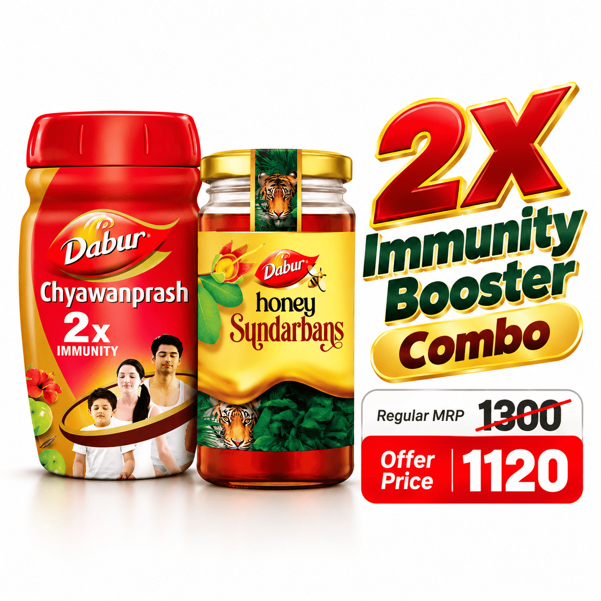 Dabur 2X Immunity Booster Combo – Chyawanprash & Sundarbon Honey - Dabur Shop BD