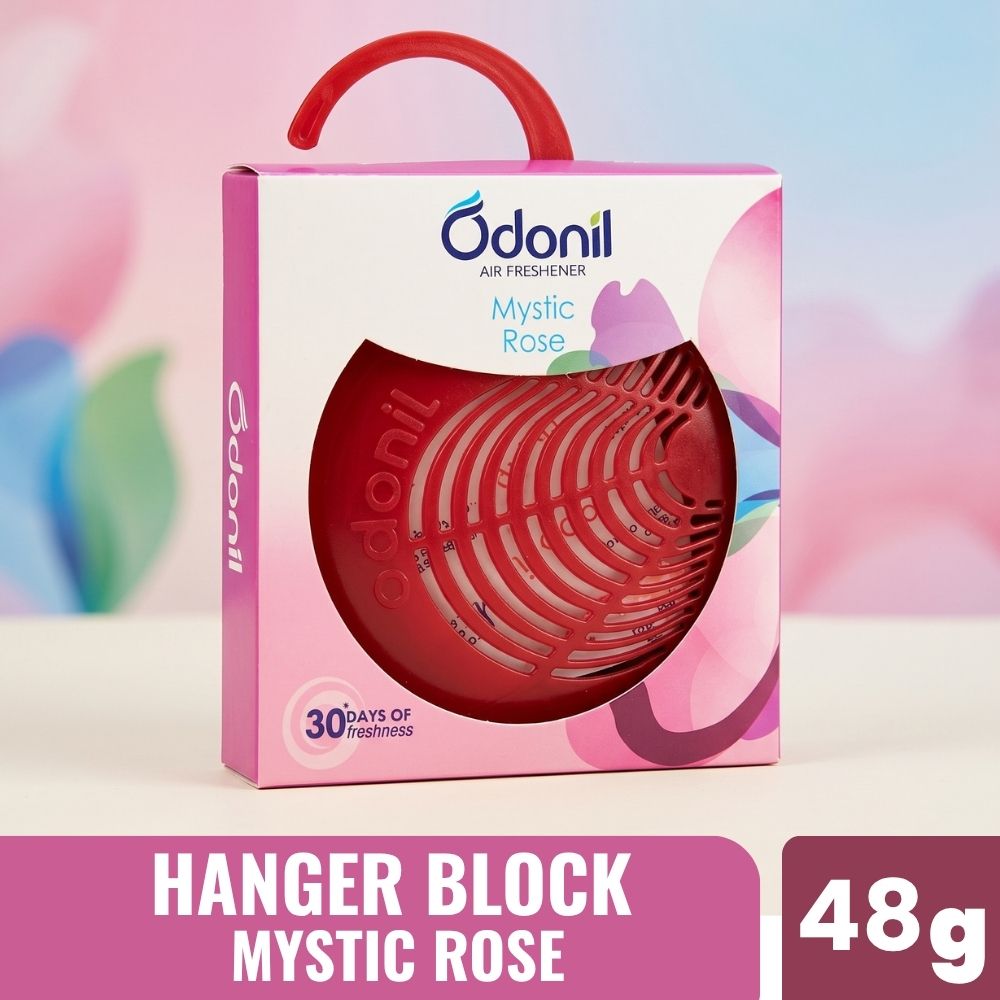 Odonil Natural Air Freshener Block Mystic Rose Hanger 48g | Long-Lasting Bathroom & Room Freshener - Dabur Shop BD