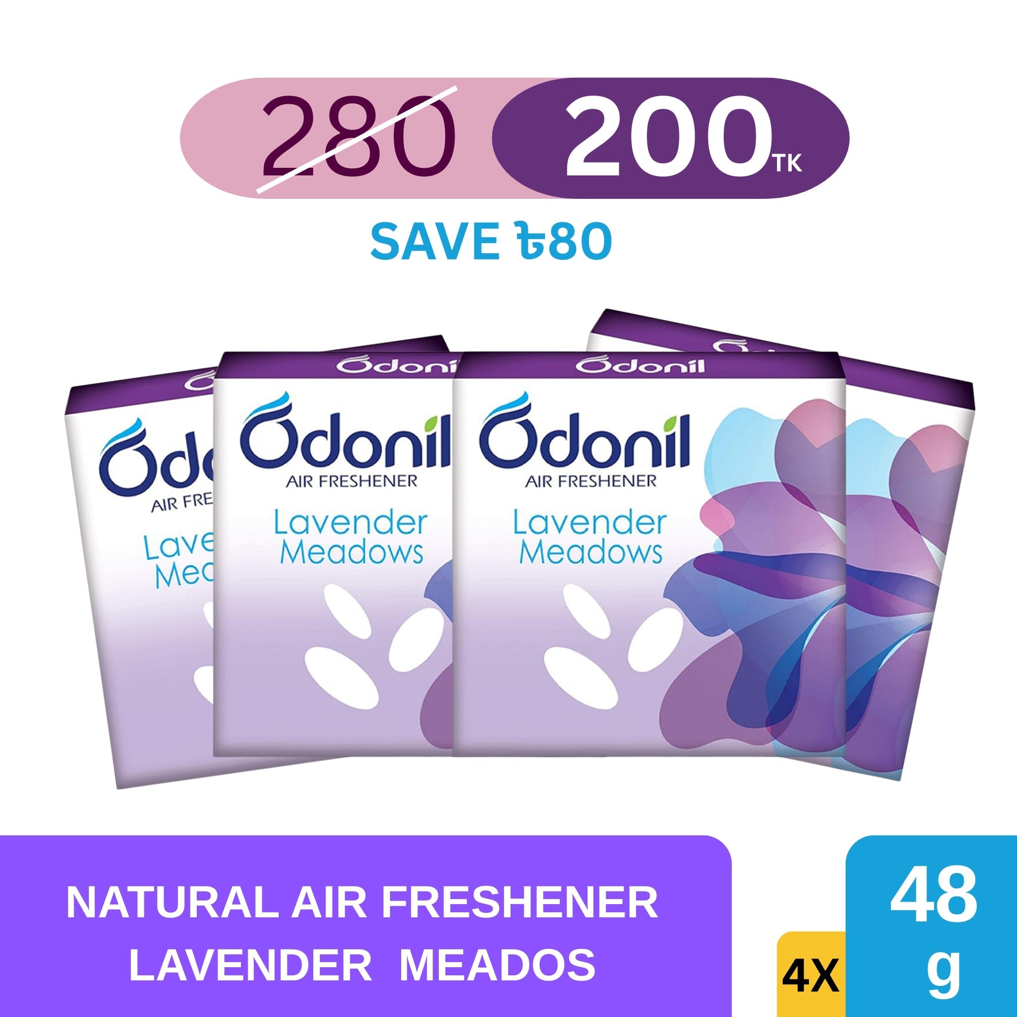 Odonil Natural Air Freshener Block Lavender 48gm ( Pack of 4) - Dabur Shop BD