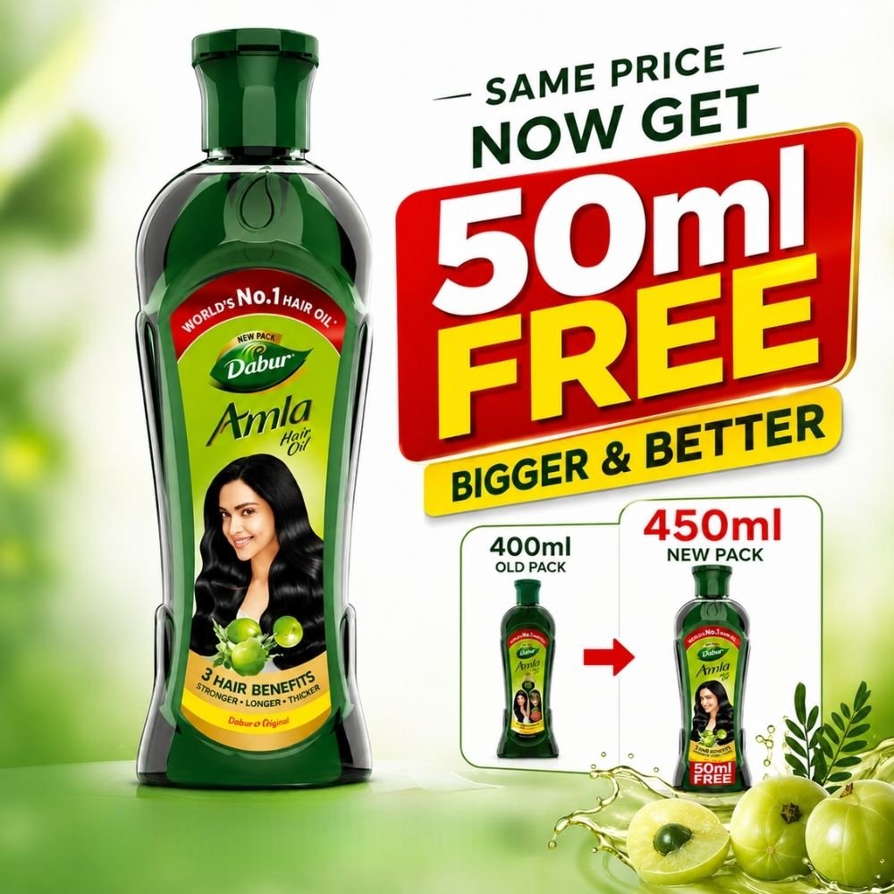 Dabur Amla Hair Oil 400ml + FREE 50ml - Dabur Shop BD