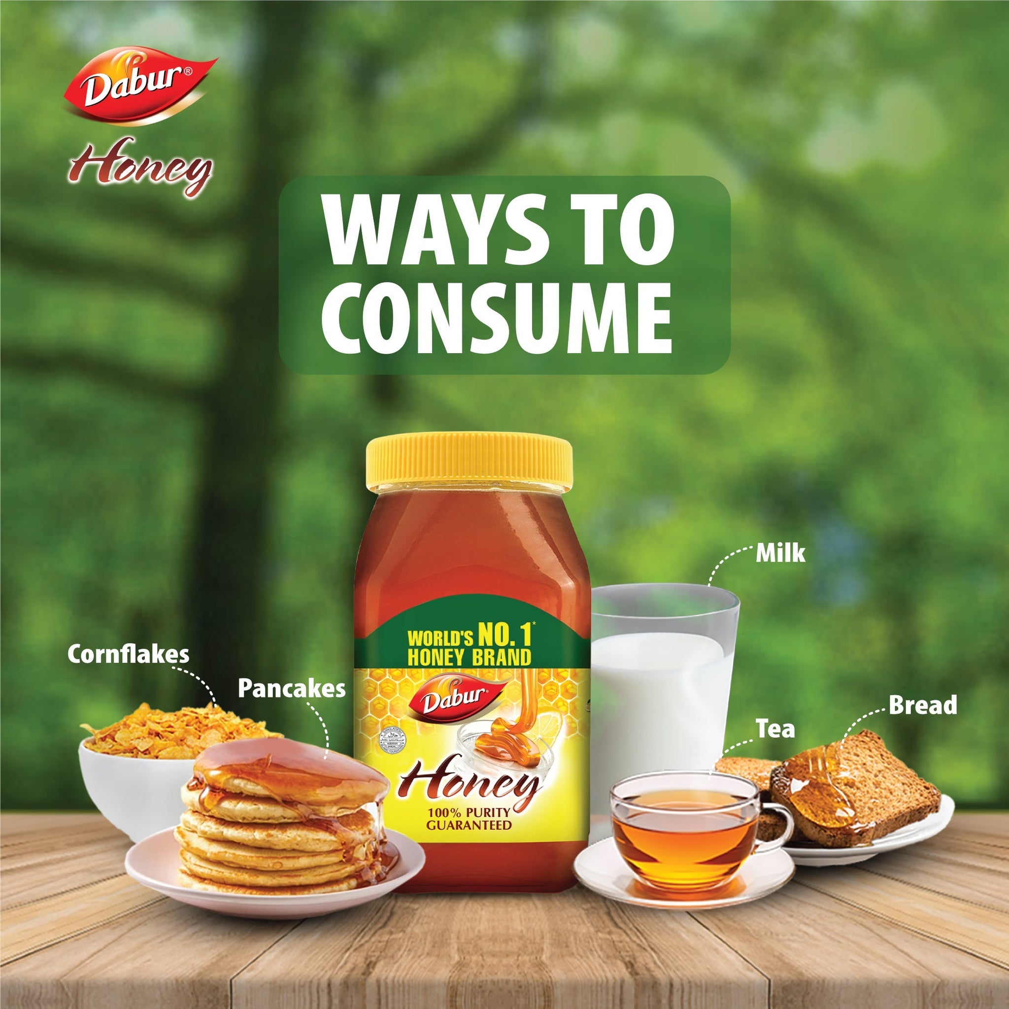 Dabur Honey: 100% Pure Honey with No Sugar Adulteration Squeezy Pack 400g - Dabur Shop BD