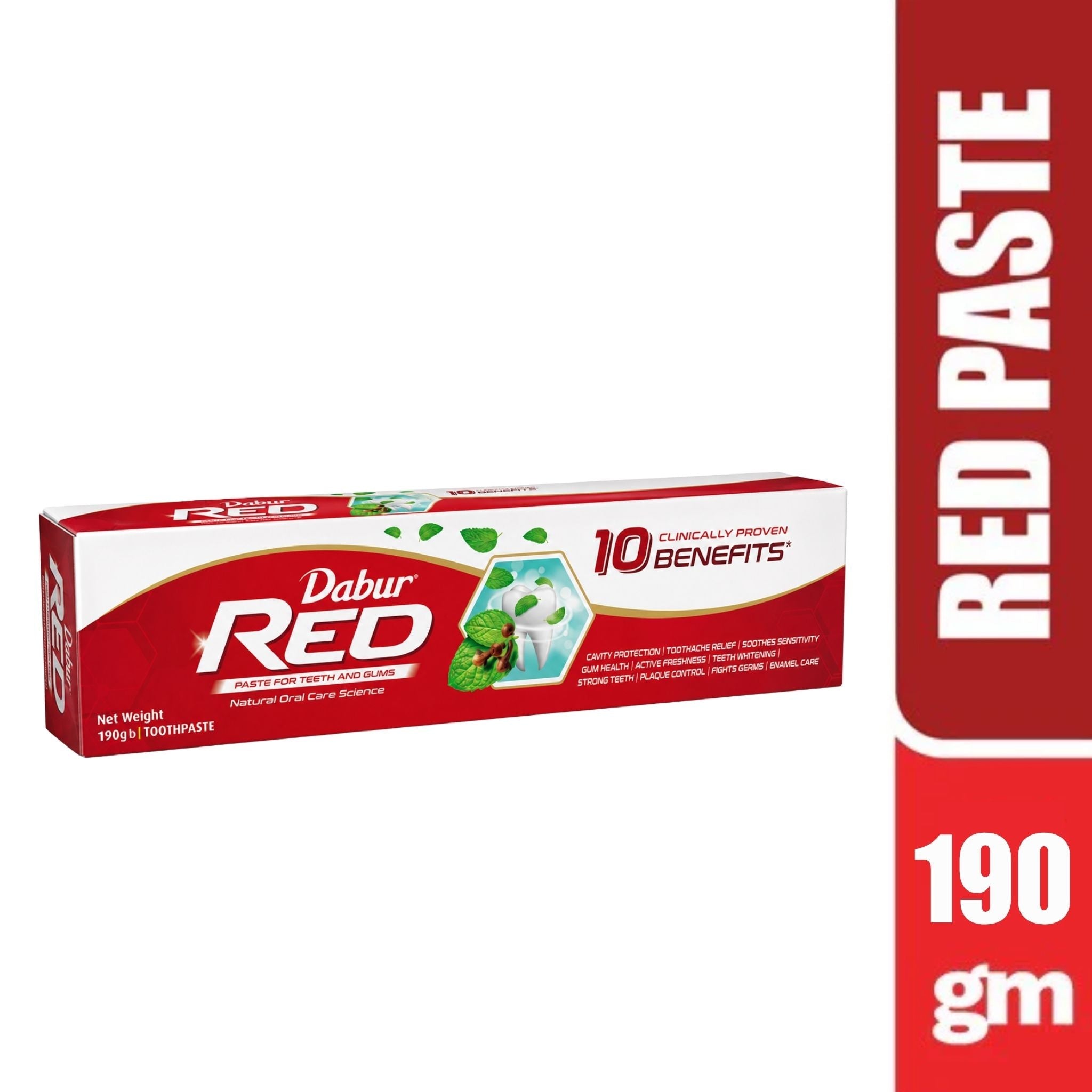 Dabur Red Toothpaste 190g | Provides Protection Plaque Removal, Toothache, Yellow Teeth, Bad Breath - Dabur Shop BD