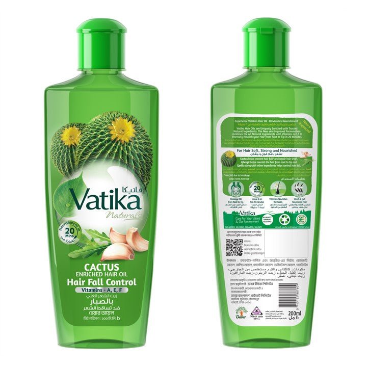 Vatika Naturals Cactus Enriched Hair Oil 200ml - Dabur Shop BD