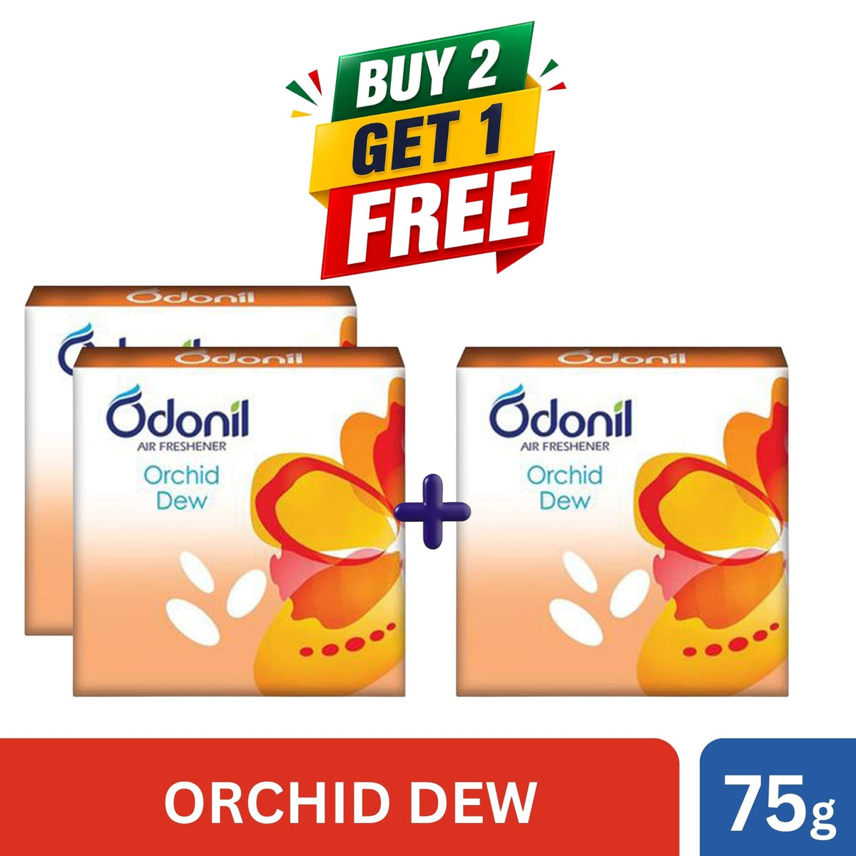 (Buy 2 Get 1 Free) Odonil Air Freshener Block 75g Orchid Dew | Room Freshener, Home Fragrance & Odor Eliminator - Dabur Shop BD