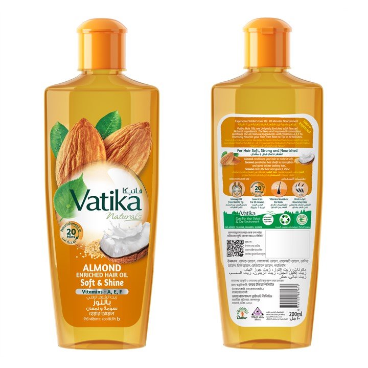 Vatika Naturals Almond Enriched Hair Oil 200ml - Dabur Shop BD