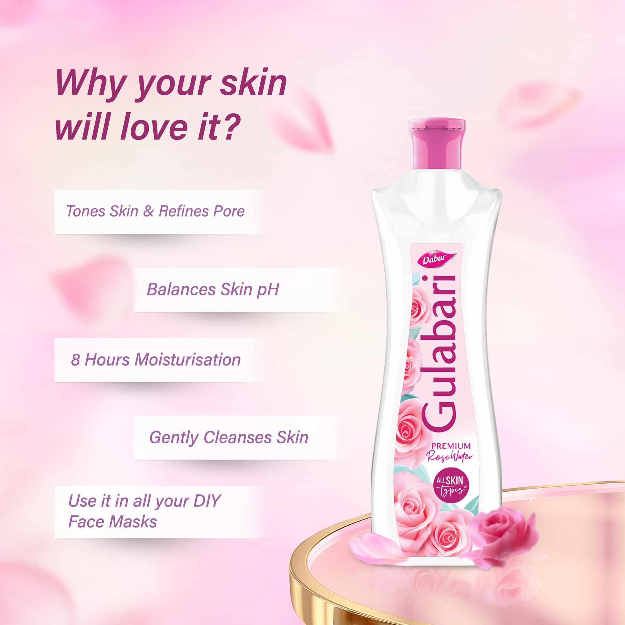 Dabur Gulabari Rose Water 120ml - Dabur Shop BD