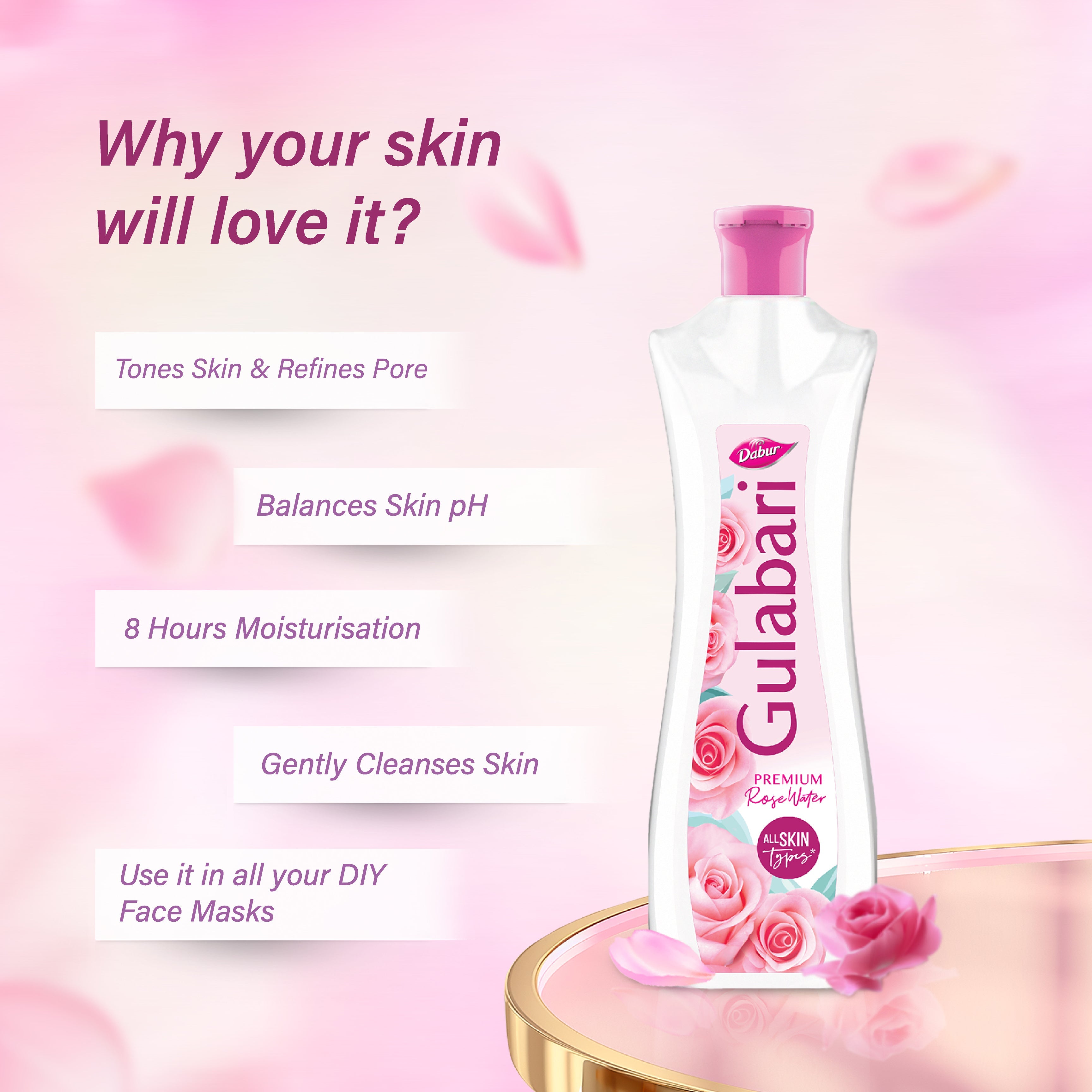 Dabur Gulabari Rose Water 120ml - Dabur Shop BD