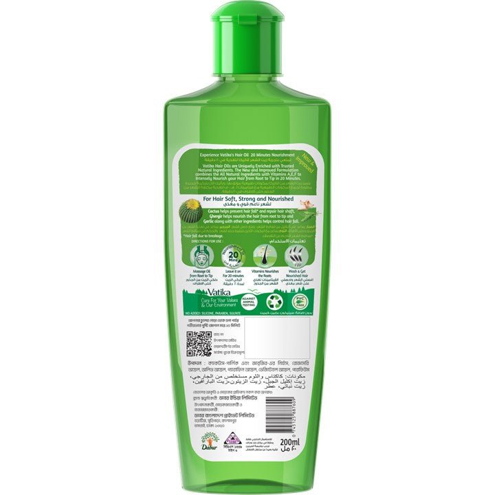 Vatika Naturals Cactus Enriched Hair Oil 200ml - Dabur Shop BD