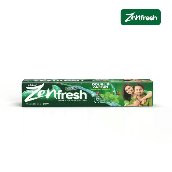 Zenfresh Green Gel Paste 145g ( FREE Toothbrush ) - Dabur Shop BD