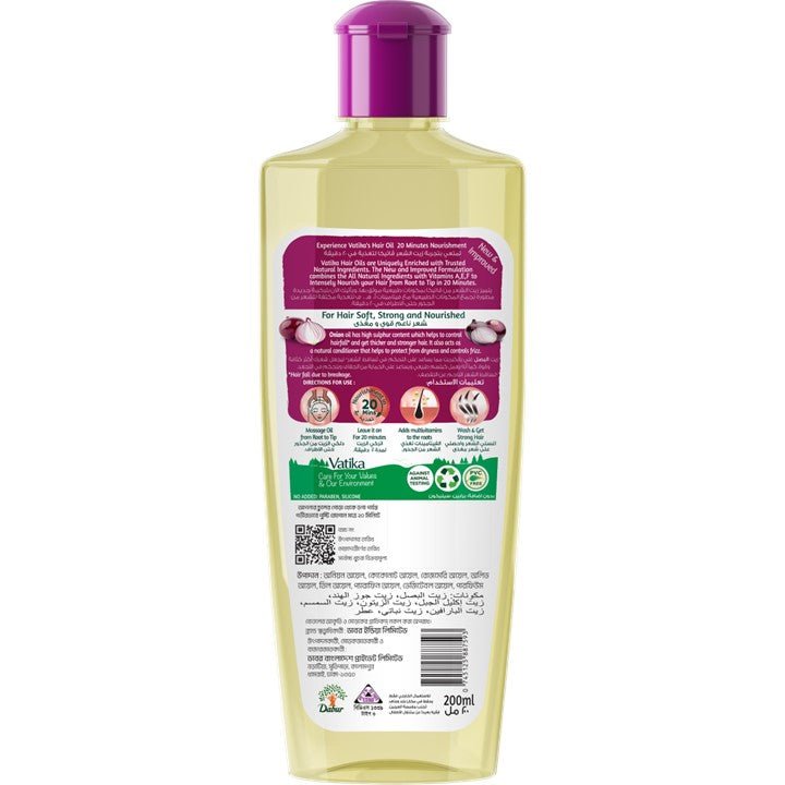 Vatika Naturals Red Onion Enriched Hair Oil 200ml - Dabur Shop BD