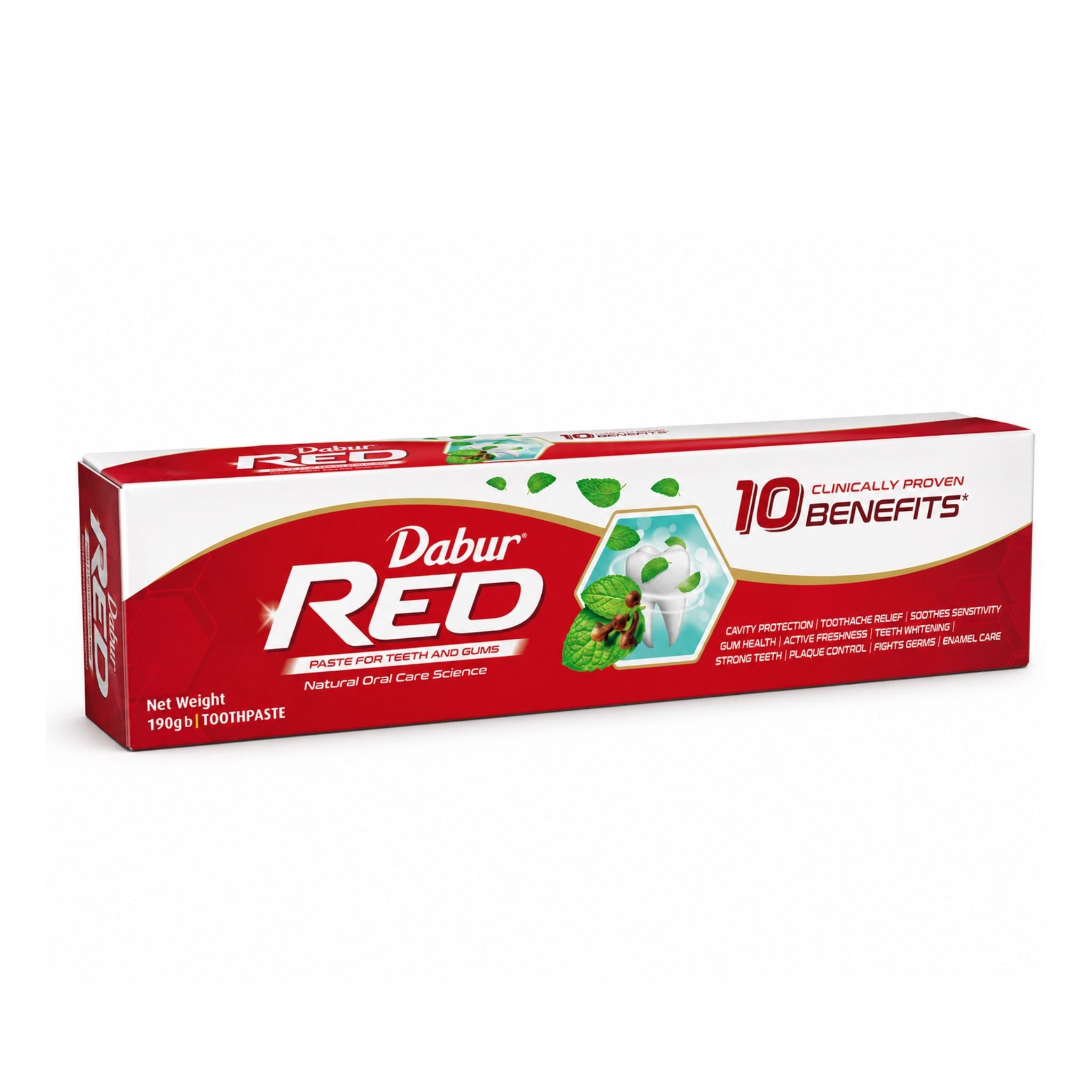 Dabur Red Toothpaste 190g | Provides Protection Plaque Removal, Toothache, Yellow Teeth, Bad Breath - Dabur Shop BD